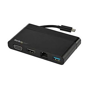 StarTech.com USB C Multiport Adapter mit HDMI und VGA - Mac / Windows / Chrome - 4K - 1x USB-A Port - GbE - Mobiler USB-C Adapter - Dockingstation - USB-C - VGA, HDMI - GigE