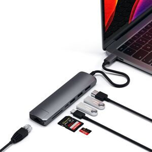 Satechi Aluminum USB-C Slim Multi-Port 7 in 1 Adapter Space Grau USB-C 7 in 1