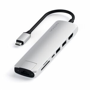 Satechi Aluminum USB-C Slim Multi-Port 7 in 1 Adapter Silber USB-C 7 in 1