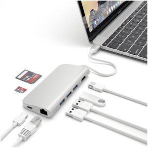Satechi USB-C Hub, Multi-Port Adapter Silber USB-C 8 in 1