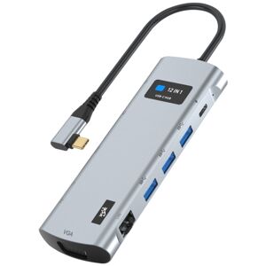 Shoppo Marte Z261 12 in 1 Elbow USB-C/Type-C to USB MST Smart Docking Station HUB Adapter