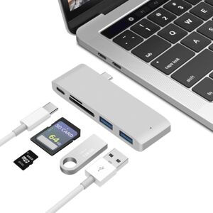 Shoppo Marte USB-C To HDMI Splitter Docking Station Card Reader, Specification： 5 in 1 Silver