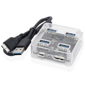 Shoppo Marte USB2.0 4 in 1 Multifunctional Desktop Square Transparent HUB