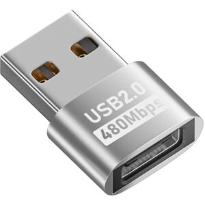 Shoppo Marte USB 2.0 Male to Female Type-C Adapter (Silver)