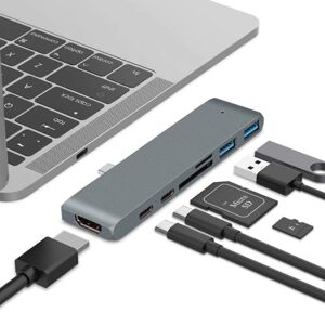 Shoppo Marte TYPE-C To 4K HDMI HUB Docking Station TF/SD Card Reader For MacBook Pro(Grey)