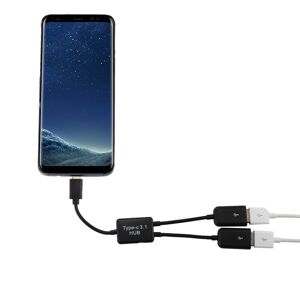 Shoppo Marte Portable USB-C / Type-C Male to Dual USB Ports Female HUB Adapter for Macbook, PC, Laptop, Tablet, Smartphone