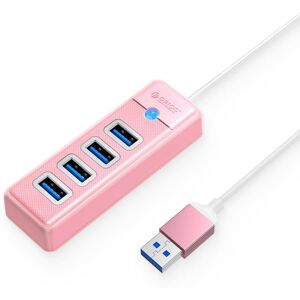 ORICO PW4U-U3 4 in 1 USB to USB Multifunctional Docking Station HUB Adapter(Pink)