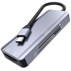 Shoppo Marte NK-3044 5 in 1 USB-C / Type-C to MS / M2 / CF / TF / SD Card Slots Adapter(Space Grey)