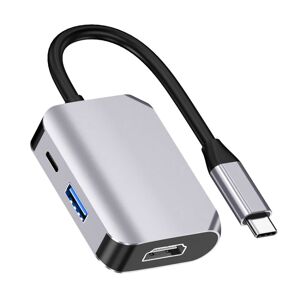 Shoppo Marte HW-6003 3 In 1 Type-C / USB-C to HDMI + PD + USB 3.0 Docking Station Adapter Converter(Grey)