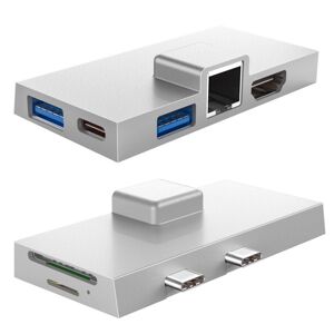 Shoppo Marte For Surface Pro 8 / 9 / X Dual Type-C Computer Expansion Hub 7 In 1 Docking Station