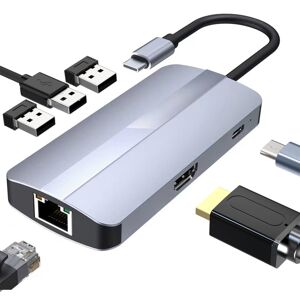 Shoppo Marte BYL-2209 6 in 1 USB-C / Type-C to USB Multifunctional Docking Station HUB Adapter