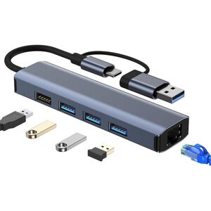 Shoppo Marte BYL-2208 5 in 2 USB + USB-C / Type-C to USB Multifunctional Docking Station HUB Adapter