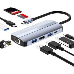 Shoppo Marte BYL-2206 9 in 1 USB-C / Type-C to USB Multifunctional Docking Station HUB Adapter