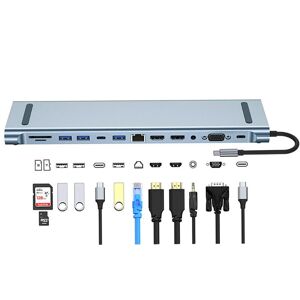 Shoppo Marte BYL-2003U2 12 in 1 USB-C / Type-C to USB Multifunctional Docking Station HUB Adapter