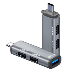 Shoppo Marte ADS-302C 3 In 1 Multi-function Type-C / USB-C HUB Docking Station (Silver Grey)