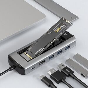 Shoppo Marte 6-In-1 TYPE-C/USB-C To PD+HDMI (4K 30hz) +USB3.0 X 3+SSD Docking Station