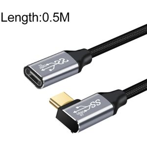 Shoppo Marte 50cm 10Gbps USB-C / Type-C Female to Male Elbow Charging Data Transmission Extension Cable