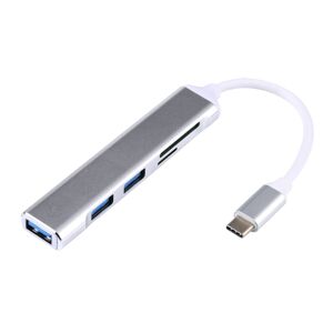 Shoppo Marte 5 in 1 USB-C / Type-C 3.1 to SD / TF Card Slot + 3 USB 3.0 Ports Multifunctional Docking Station HUB (Grey)