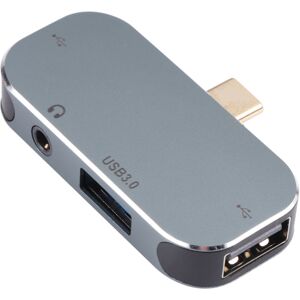 Shoppo Marte 4 in 1 USB-C / Type-C Male to USB-C / Type-C + 3.5mm AUX + USB 3.0 + USB Female Adapter