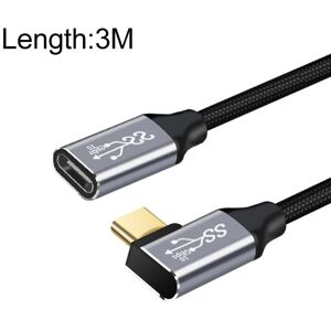 Shoppo Marte 3m 10Gbps USB-C / Type-C Female to Male Elbow Charging Data Transmission Extension Cable