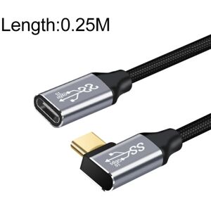 Shoppo Marte 25cm 10Gbps USB-C / Type-C Female to Male Elbow Charging Data Transmission Extension Cable