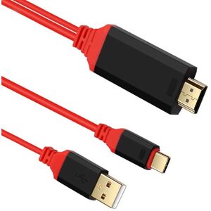 Shoppo Marte 2 in 1 USB-C / Type-C + USB Power Supply Interface to 4K x 2K Ultra HD HDMI Video Cable, Length: 2m