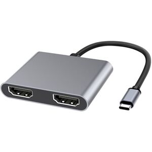 Shoppo Marte 2 in 1 Multifunction USB-C / Type-C to Dual HDMI HUB Docking Station (Grey)