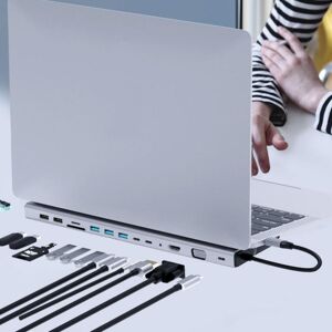 Shoppo Marte 14 in 1 Type-C to HDMI PD VGA RJ45 USB 3.0 USB 2.0 Audio Port SD/TF HUB Multi-function USB HUB Splitter Base Docking Station