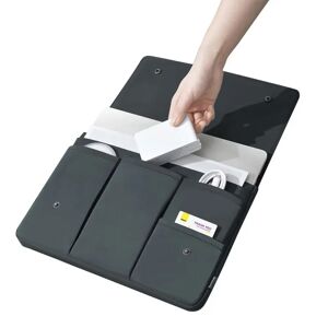 TABLETCOVERS.DK Bærbar 16” Laptop Nylon Sleeve (380 x 280 x 20mm) m. Ekstra opbevaring - Sort