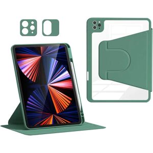 TABLETCOVERS.DK iPad Air (2022 / 2020) / Pro 11 (2022 / 2021 / 2020 / 2018) Hybrid Flip Cover m. Kameralinse Beskyttelse & Pen Holder - Grøn / Gennemsigtig