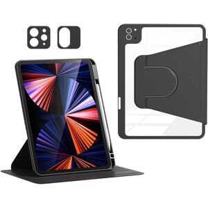 TABLETCOVERS.DK iPad Air (2022 / 2020) / Pro 11 (2022 / 2021 / 2020 / 2018) Hybrid Flip Cover m. Kameralinse Beskyttelse & Pen Holder - Sort / Gennemsigtig