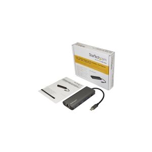 StarTech.com USB C Multiport Adapter - Portable USB-C Dock to 4K HDMI, 2-pt USB 3.0 Hub, SD/SDHC, GbE, 60W PD Pass-Through - USB Type-C/Thunderbolt 3