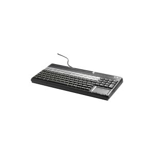 HP POS Keyboard with Magnetic Stripe Reader - Tastatur - USB - QWERTY - carbonite - for Engage Flex Mini Retail System  Engage One  MX12  RP9 G1 Retail System