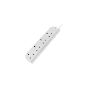 Belkin Components Belkin SurgeStrip E-Series - Strømstødsbeskytter - AC 250 V - output-stikforbindelser: 4 - United Kingdom - hvid