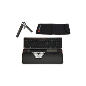 TravelKit - Contour RollerMouse Red Plus Wireless - inkl. Balance Keyboard Wireless, Neopren Sleeve og Laptop Stand (sæt)