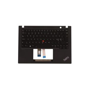 Lenovo Sunrex - Notebooks udskiftningstastatur - med Trackpoint - bagbelyst - QWERTY - Nordisk - sort - FRU - med topdække - for ThinkPad T14s Gen 3 21BR, 21BS