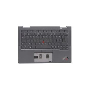 Lenovo Chicony - Notebooks udskiftningstastatur - med Trackpoint - bagbelyst - QWERTY - norsk - grå - FRU - med topdække - for ThinkPad X1 Yoga Gen 6 20XY, 20Y0