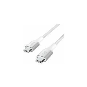 Belkin Components Belkin BOOST CHARGE - USB-kabel - 24 pin USB-C (han) til 24 pin USB-C (han) - USB 2.0 - 2 m - op til 240 W strømforsyningssupport - hvid