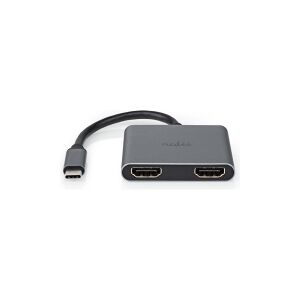 Nedis - Videoadapter - 24 pin USB-C han til HDMI hun - 10 cm - sort - rund, 4K30 Hz support