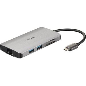 D-Link Dub-M810 Usb-C Pd Hub - 4k/30hz - 8i1 - Grå