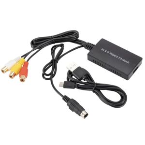 CVBS SVideo til HDMI-kompatibel konverter, Audio Video Adapter Support 1080P til PC Laptop, X Series, til PS3