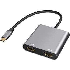 Northix Adapter - USB-C til 2x HDMI Grey