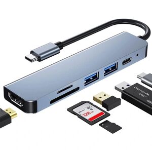 USB Type C Hub, Multi-Port Adapter til MacBook Pro - 6 i 1 Hub C