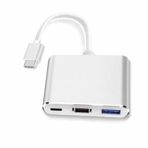 USB-C til HDMI-adapter (understøtter 4K/30Hz) - 3-i-1 Type-C-konverterkabel - Til MacBook Pro 2017/2018, MacBook og andre USB 3.0 Type-C-enheder