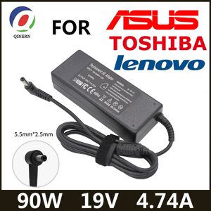 QINERN Chargeur d'ordinateur portable 19V 4.74A 90W 5.5x2.5mm  alimentation pour ASUS Toshiba/Lenovo
