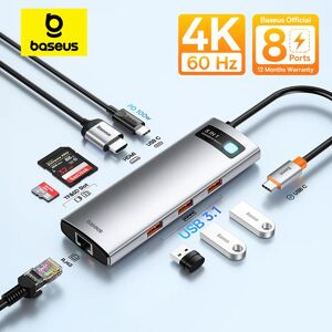 BASEUS Bas192.- airies USB Type C vers HDMI  10Gbps  Adaptateur USB  Port Ethernet  Station d'accueil pour