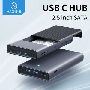 Hagibis – HUB USB C avec boîtier pour disque dur 2.5 SATA vers USB 3.0  adaptateur de Type C pour