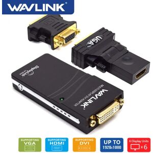 WAVLINK Wavexhaus- Adaptateur graphique video compatible USB 2.0 vers VGA  DVI  HDMI  affichage de plusieurs