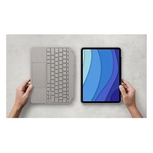 Logitech Combo Touch - Clavier et étui - avec trackpad - rétroéclairé - Apple Smart connector - QWERTY - Italien - sable - pour Apple 11-inch iPad Pro (1ère - Publicité