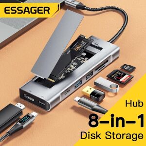 – Hub USB 8 en 1 avec fonction de stockage de disque, Station d accueil pour ordinateur portable, Compatible USB type-c vers HDMI, pour Macbook Pro Air M1 M2